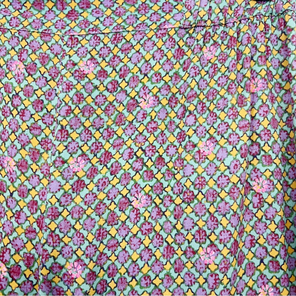 Anthropologie Floreat Wide Leg Floral Geometric Printed Lounge Pants Size Small - Picture 5 of 9